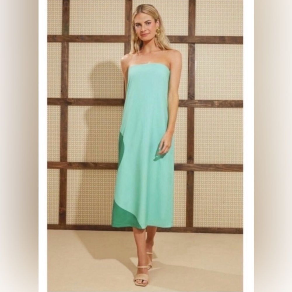 Tuckernuck NWOT Cool Mint Colorblock Crepe Marin Dress